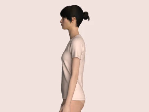 Tommy Hilfiger - V-Neck Girls T-Shirt 3D Model