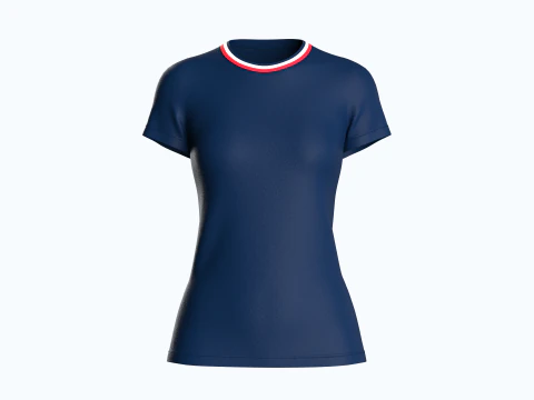 Tommy Hilfiger - футболка з круглим вирізом у смужку для дівчат 3D Модель