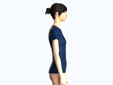 Tommy Hilfiger - Girls Stripe Crewneck T-Shirt 3D Model