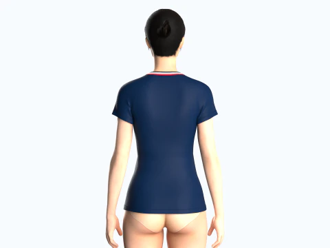 Tommy Hilfiger - Girls Stripe Crewneck T-Shirt 3D Model