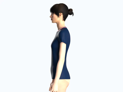 Tommy Hilfiger - Girls Stripe Crewneck T-Shirt 3D Model