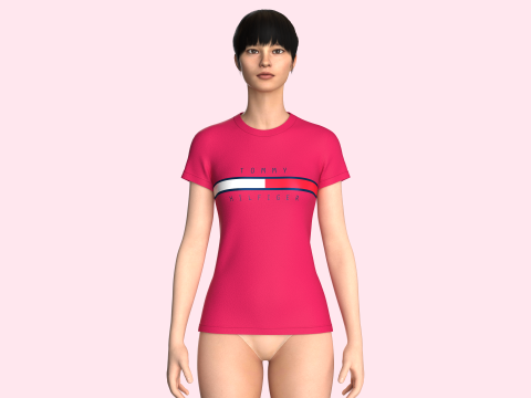 Tommy Hilfiger - Girls Red T-Shirt 3D Model