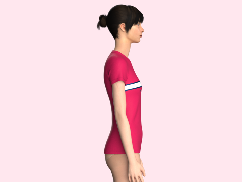 Tommy Hilfiger - Girls Red T-Shirt 3D Model