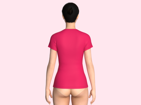 Tommy Hilfiger - Girls Red T-Shirt 3D Model