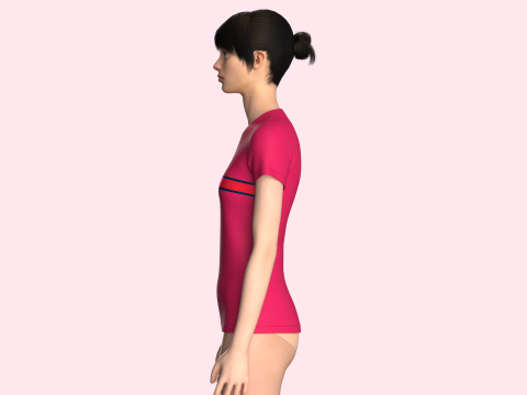 Tommy Hilfiger - Girls Red T-Shirt 3D Model