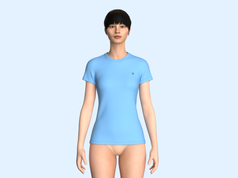 Tommy Hilfiger - Girls Crewneck T-Shirt 3D 모델