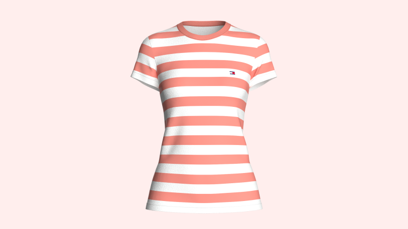 Tommy Hilfiger - Girls Crewneck Stripe T-Shirt Model 3D .c4d .max .obj .3ds .fbx .stl .blend 