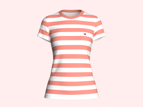 Tommy Hilfiger - Girls Crewneck Stripe T-Shirt 3D 모델