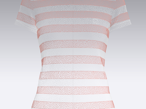 Tommy Hilfiger - Girls Crewneck Stripe T-Shirt Model 3D