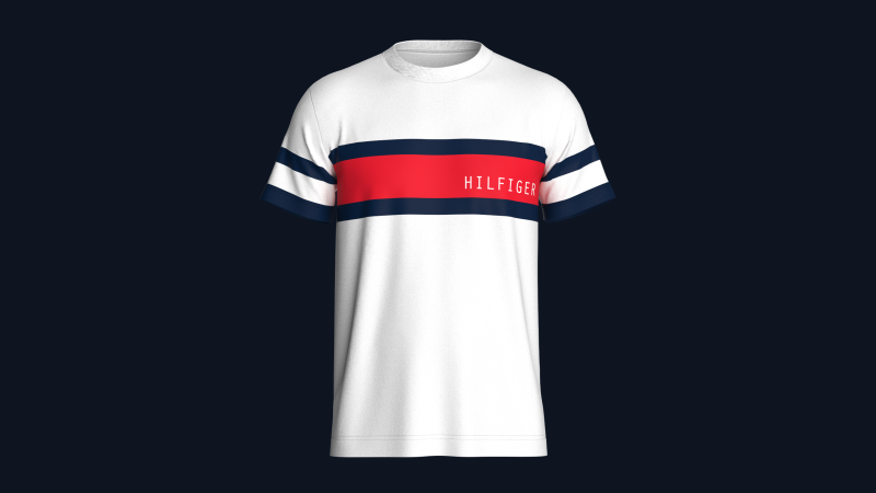 Tommy Hilfiger - Color Block Stripe T-Shirt Modello 3D .c4d .max .obj .3ds .fbx .stl .blend 
