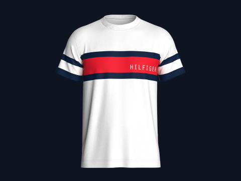 Tommy Hilfiger - Color Block Stripe T-Shirt Model 3D