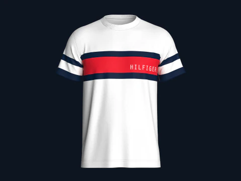 Tommy Hilfiger - Color Block Stripe T-Shirt 3D Model