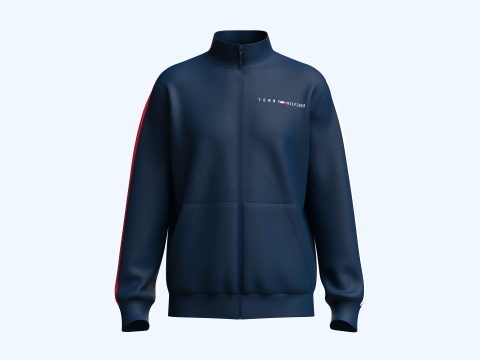 Tommy Hilfiger - Stripe Tape Zip Sweatshirt Modèle 3D