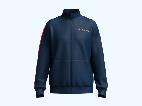 Tommy Hilfiger - ストライプ テープ ジップ スウェットシャツ 3Dモデル