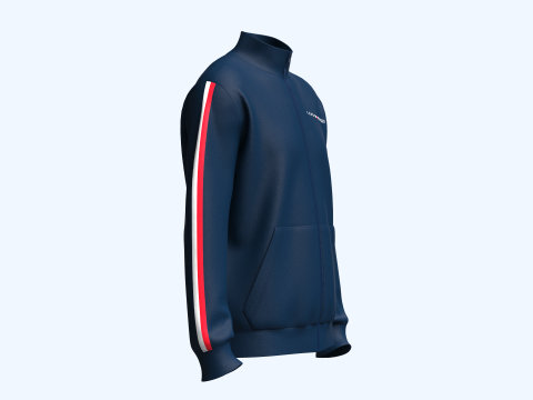 Tommy Hilfiger - Stripe Tape Zip Sweatshirt 3D मॉडल