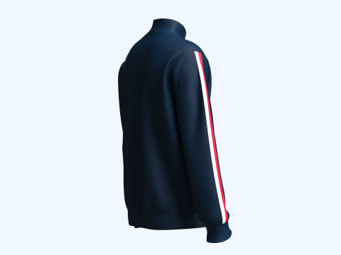 Tommy Hilfiger - Stripe Tape Zip Sweatshirt 3D मॉडल