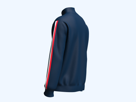 Tommy Hilfiger - Stripe Tape Zip Sweatshirt 3D मॉडल