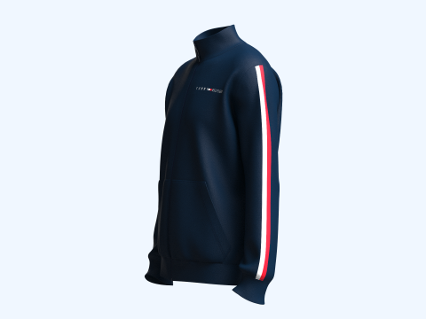Tommy Hilfiger - Stripe Tape Zip Sweatshirt 3D मॉडल