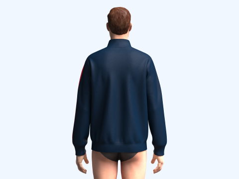 Tommy Hilfiger - Stripe Tape Zip Sweatshirt 3D मॉडल