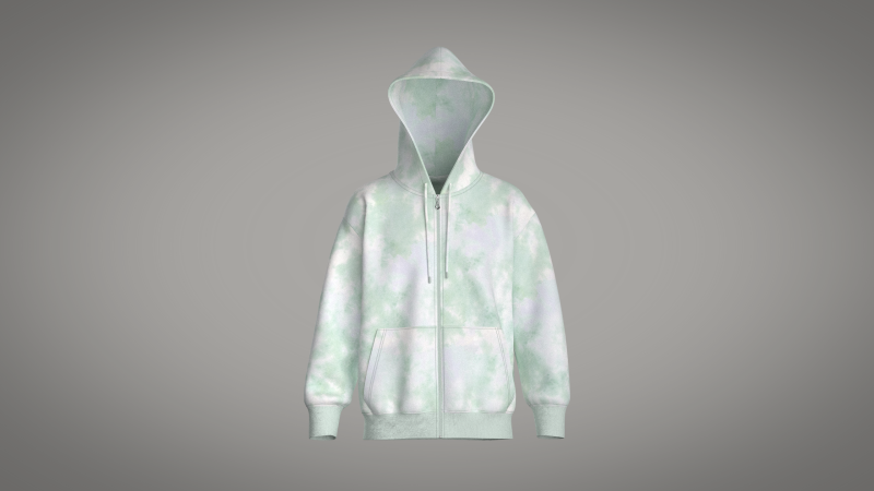 Men Zip Hoodie - Wash 3D-Modell .c4d .max .obj .3ds .fbx .stl .blend 
