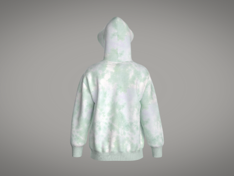 Men Zip Hoodie - Wash 3D-Modell