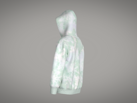 Men Zip Hoodie - Wash 3D-Modell