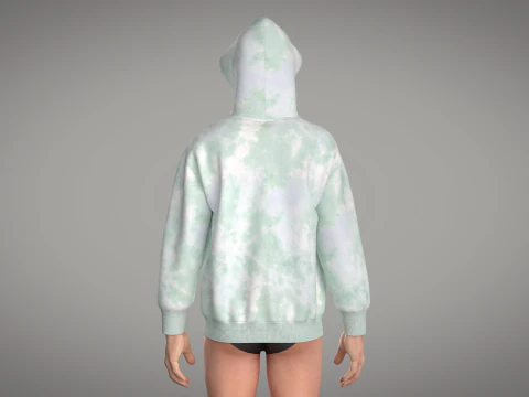 Men Zip Hoodie - Wash 3D Model