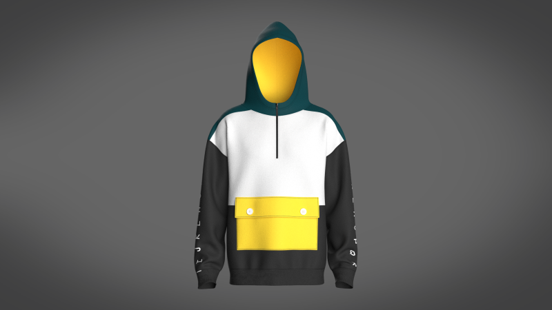 Men Hoodie With Pocket Model 3D .c4d .max .obj .3ds .fbx .stl .blend