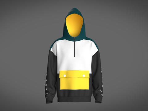 Men Hoodie With Pocket Modello 3D