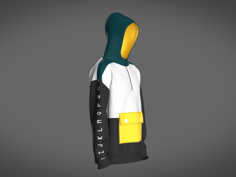 Men Hoodie With Pocket Model 3D