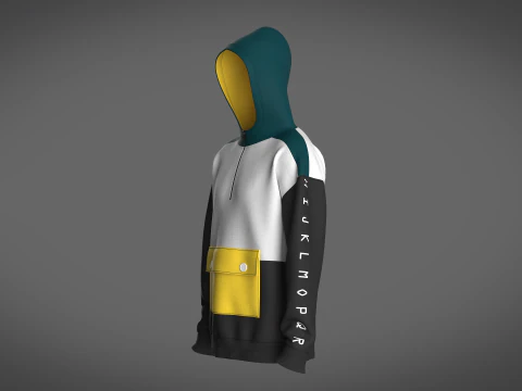 Men Hoodie With Pocket 3D Model