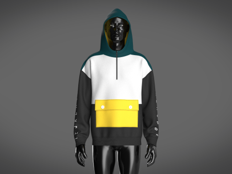 Men Hoodie With Pocket Model 3D