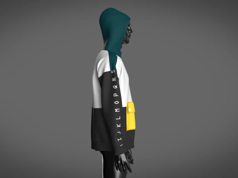 Men Hoodie With Pocket 3D Model