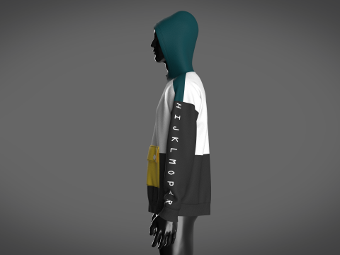 Men Hoodie With Pocket Model 3D