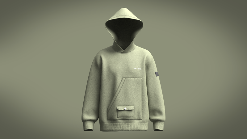Men Hoodie - I AM OKAY Modelo 3D .c4d .max .obj .3ds .fbx .stl .blend 