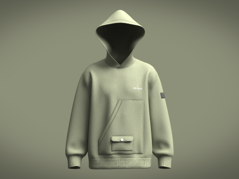 Men Hoodie - I AM OKAY Modello 3D