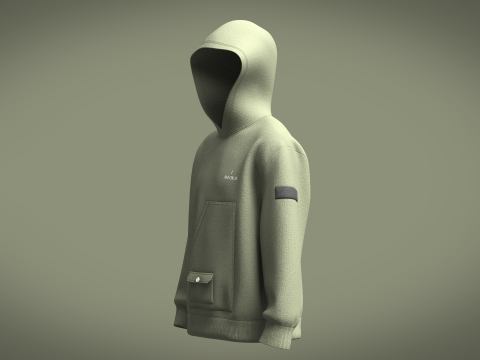 Men Hoodie - I AM OKAY Modelo 3D