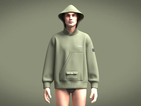 Men Hoodie - I AM OKAY 3D Model