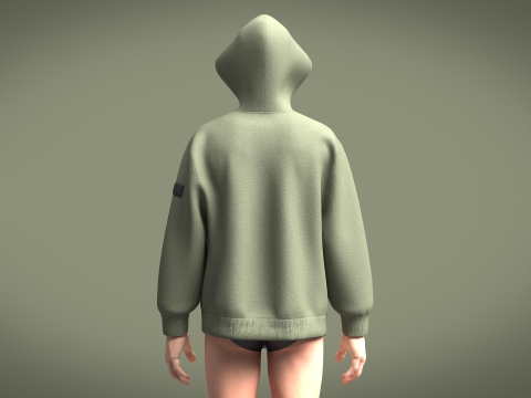 Men Hoodie - I AM OKAY Modelo 3D