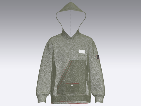 Men Hoodie - I AM OKAY Modelo 3D