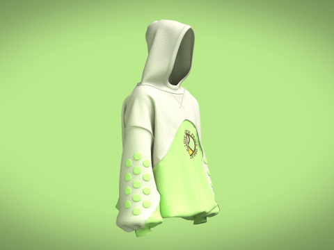 Unisex Crewneck Long Sleeve Hoodie 3D 모델