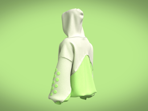 Unisex Crewneck Long Sleeve Hoodie 3D 모델