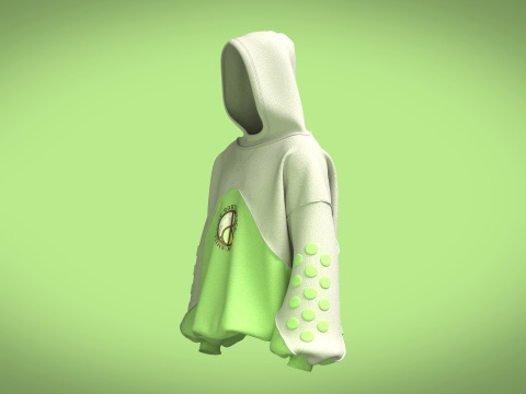 Unisex Crewneck Long Sleeve Hoodie 3D 모델