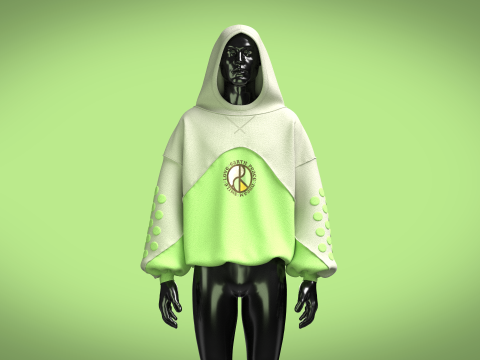 Unisex Crewneck Long Sleeve Hoodie 3D 모델
