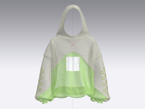 Unisex Crewneck Long Sleeve Hoodie 3D 모델