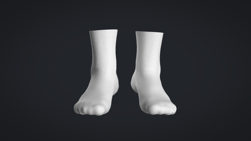 Socks - White 3D Модель .c4d .max .obj .3ds .fbx .stl .blend 