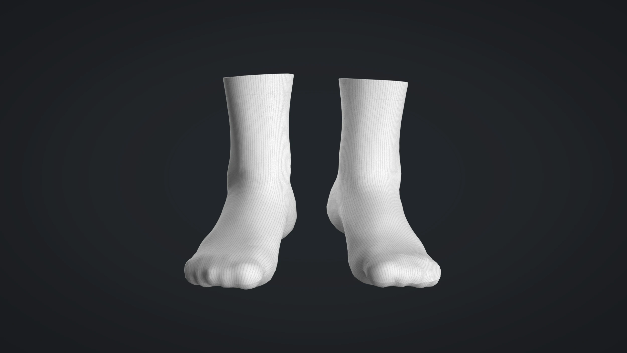Socks - White 3D Model .c4d .max .obj .3ds .fbx .stl .blend 