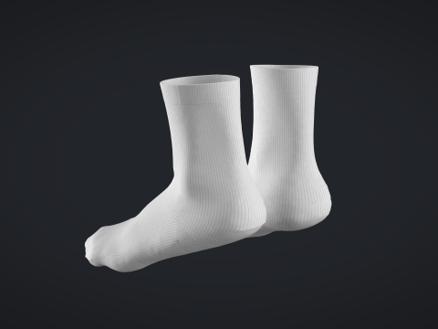 Socks - White 3D Модель