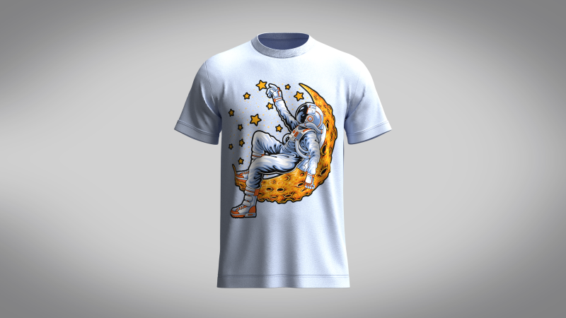 Tshirt - Lying On The Moon 3D Model .c4d .max .obj .3ds .fbx .stl .blend