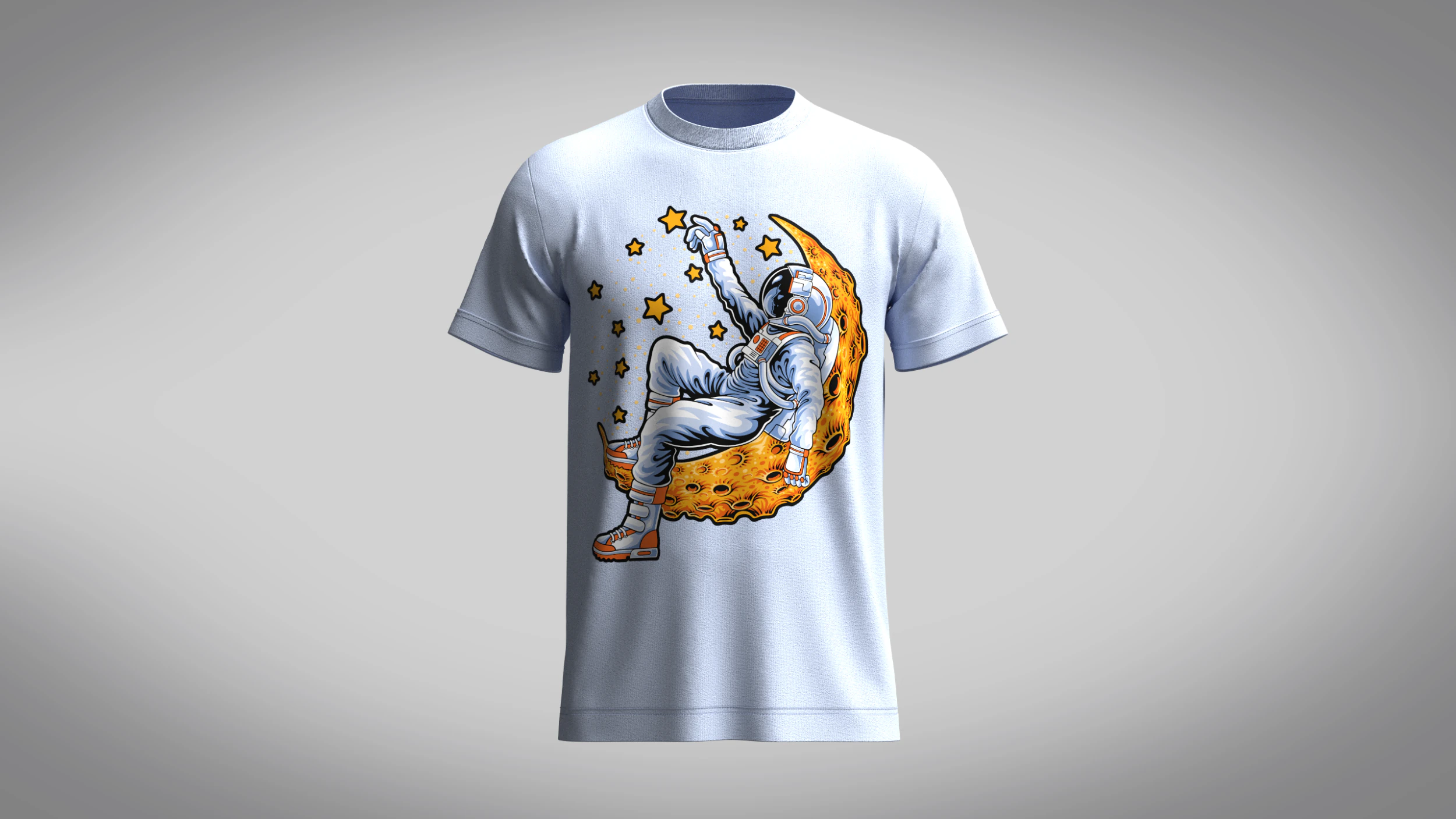 Tshirt - Lying On The Moon 3D Model .c4d .max .obj .3ds .fbx .stl .blend 